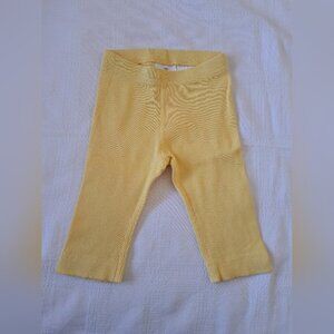 Hanna Andersson girls size 90 or 3T yellow ribbed cropped pants, VGUC